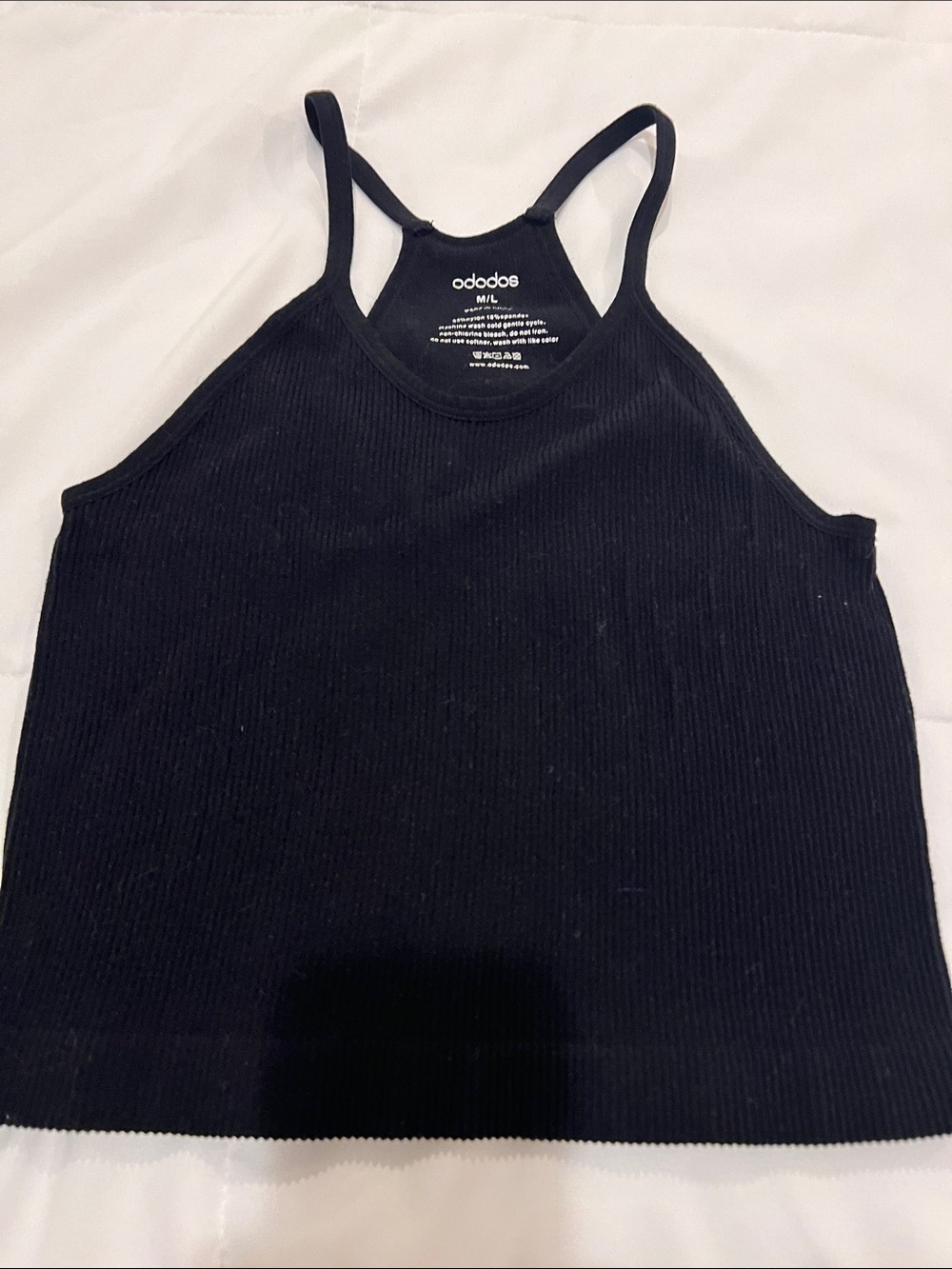 Black Ribbed Tank Top with Racerback